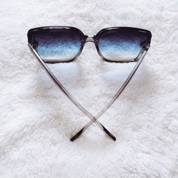 Abby Clear Blue Square Frame Sunglasses - Picture 9 of 10